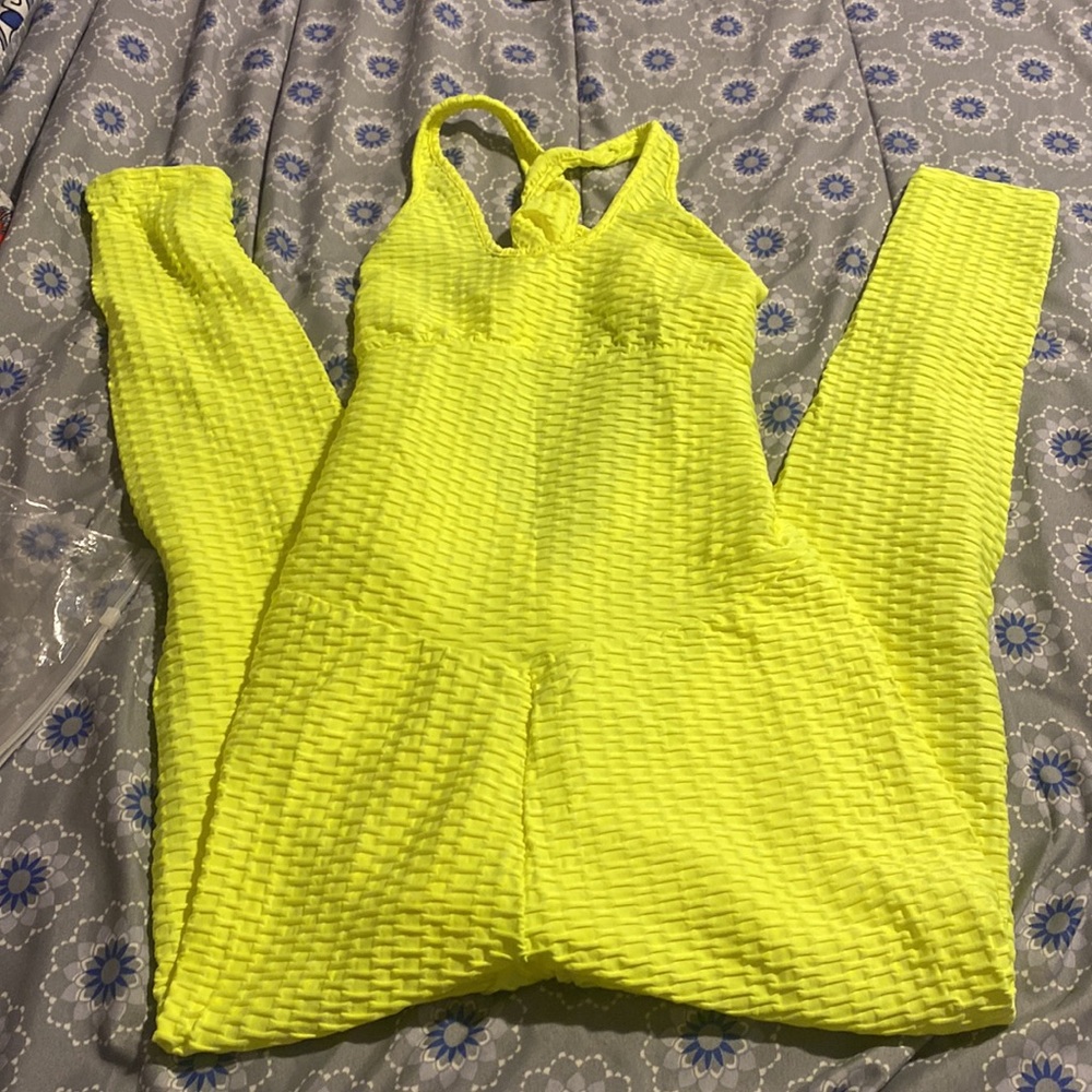 Nwt still in package neon yellow catsuit shapewear